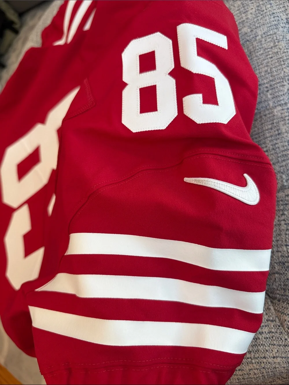 Nike Red Football Jersey #85 with White Accents MENS